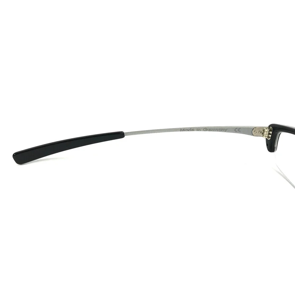 Onkel Eyeglasses Frames Spyk Col 01 Black Silver Rectangle Half Rim 50-16-140
